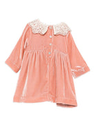 Abito per neonata Jesurum Baby rosa con colletto all'uncinetto - Rubino Kids