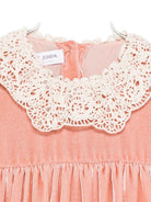 Abito per neonata Jesurum Baby rosa con colletto all'uncinetto - Rubino Kids