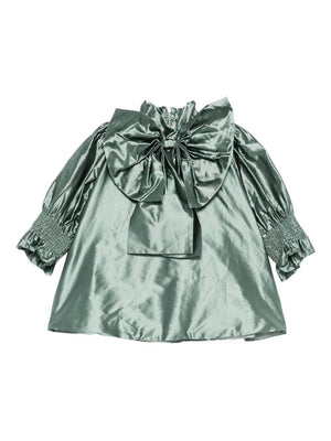 Abito per neonata Jesurum Baby verde con dettaglio fiocco