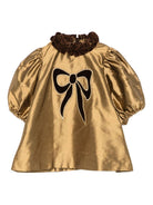 Abito per neonata Jesurum oro arricciato con fiocco ricamato - Rubino Kids