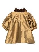 Abito per neonata Jesurum oro arricciato con fiocco ricamato - Rubino Kids