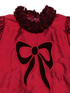 Abito per neonata Jesurum rosso arricciato con fiocco ricamato - Rubino Kids