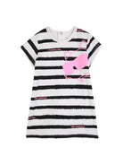 Abito per neonata Karl Lagerfeld Kids bianco con stampa Ikon Choupette - Rubino Kids