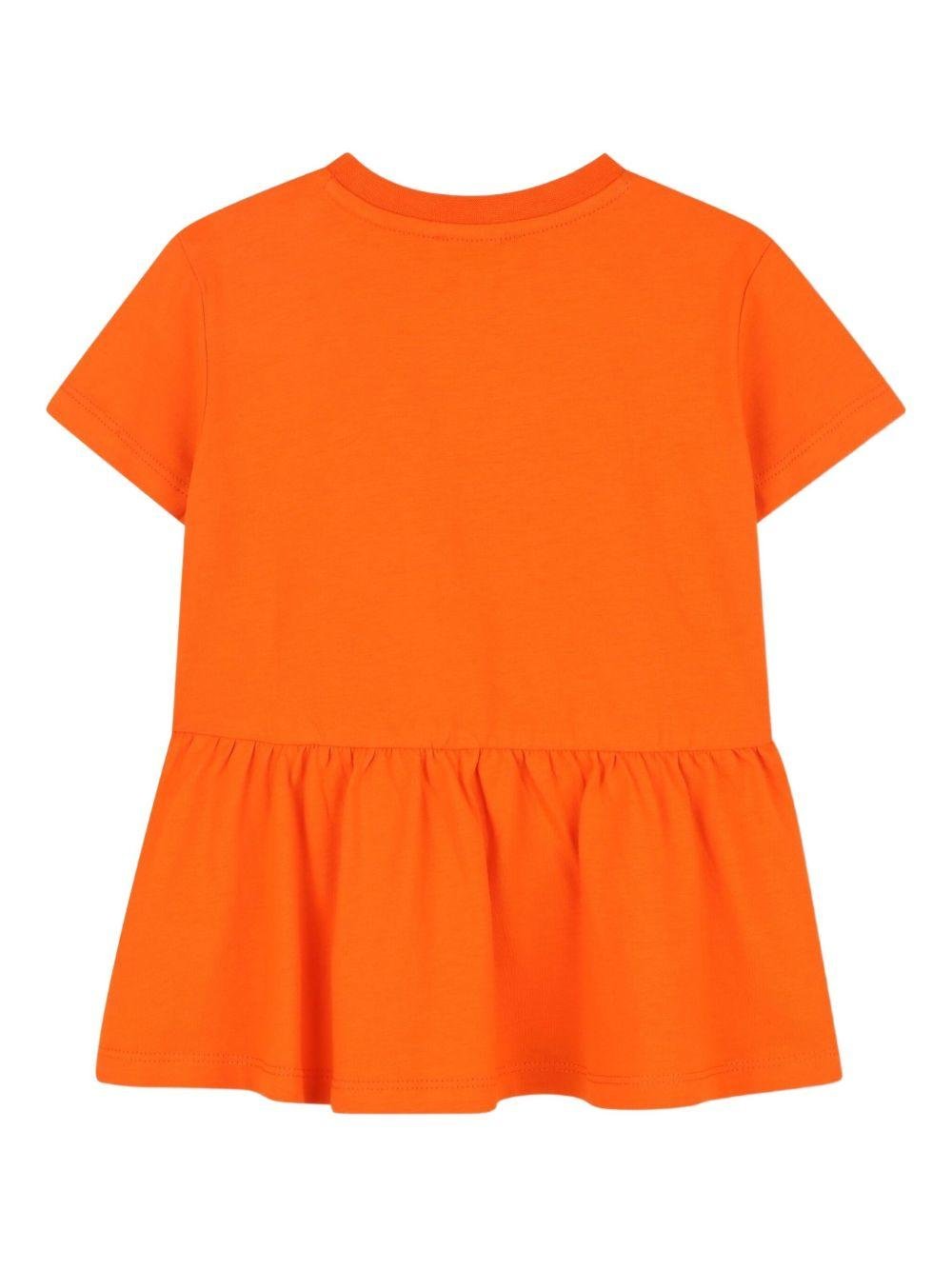 Abito per neonata Kenzo Kids arancione con stampa Boke Flower - Rubino Kids