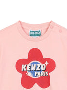 Abito per neonata Kenzo Kids rosa con stampa a fiori - Rubino Kids