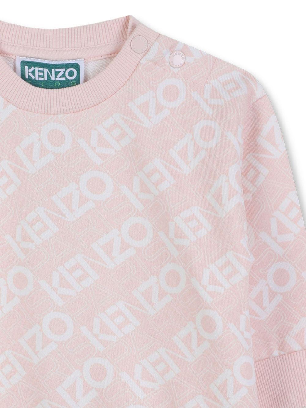 Kenzo Kids pink baby girl dress with KENZO KIDS logo print | Offer