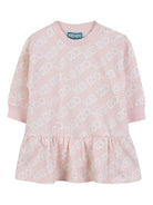 Abito per neonata Kenzo Kids rosa con stampa con logo - Rubino Kids