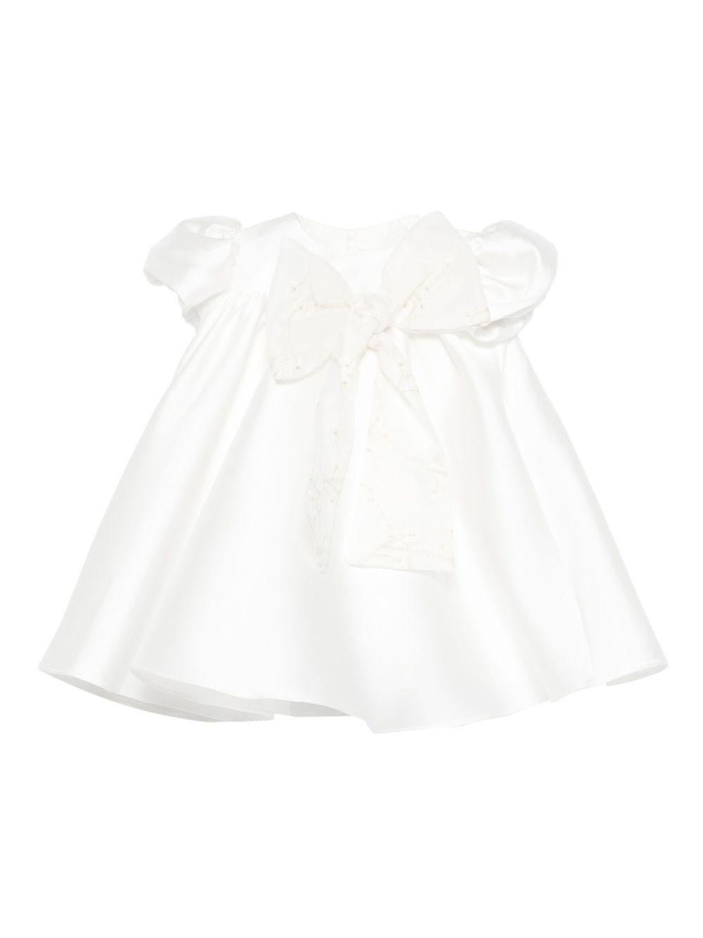 Abito per neonata La Stupenderia bianco con gonna a trapezio - Rubino Kids