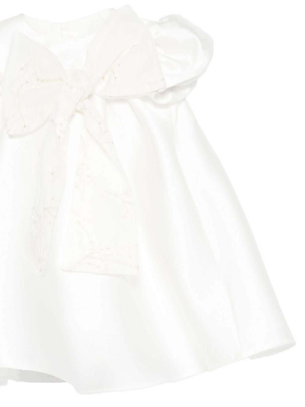 Abito per neonata La Stupenderia bianco con gonna a trapezio - Rubino Kids