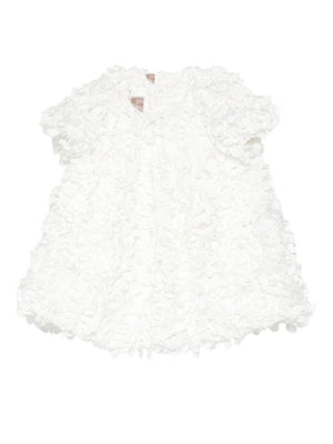 La Stupenderia white baby girl dress with petal pattern
