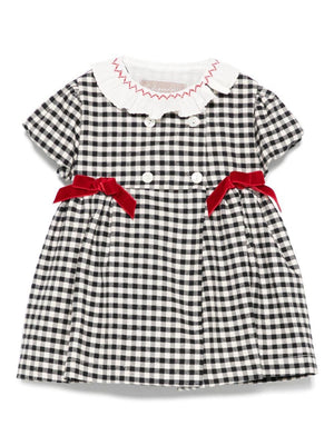 La Stupenderia black and white baby girl dress with Peter Pan collar