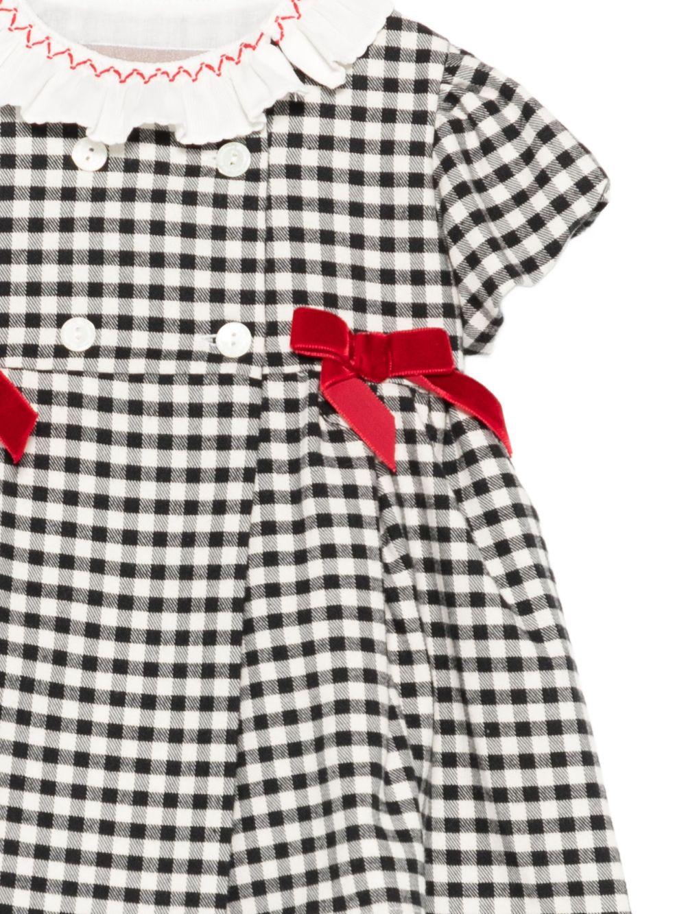 Abito per neonata La Stupenderia bianco e nero con colletto alla Peter Pan - Rubino Kids