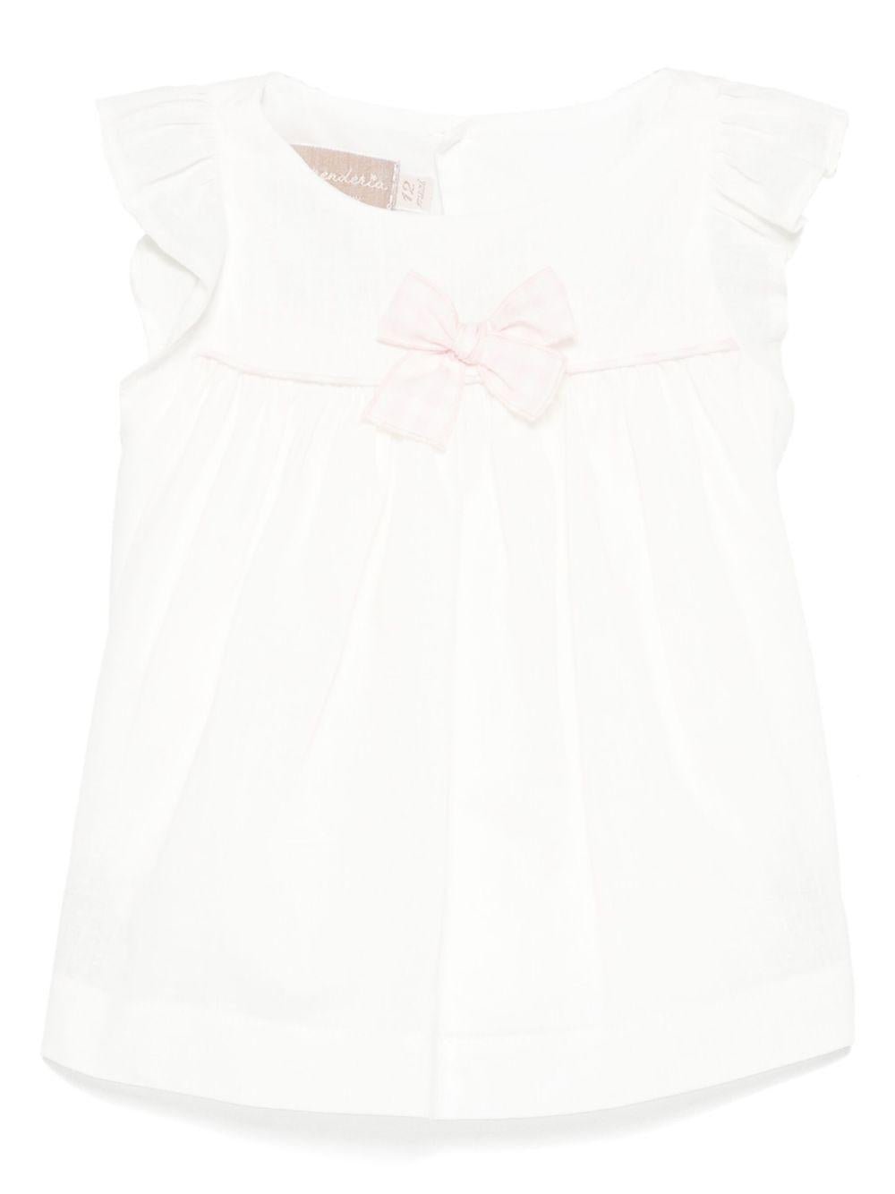 Abito per neonata La Stupenderia bianco in misto lino - Rubino Kids