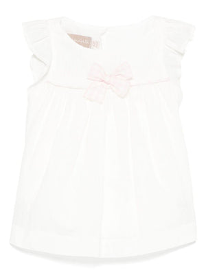 Abito per neonata La Stupenderia bianco in misto lino