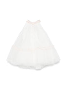 Abito per neonata La Stupenderia Giulietta bianco con inserto in tulle - Rubino Kids