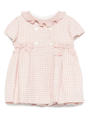 La Stupenderia baby girl's pink dress with checked pattern