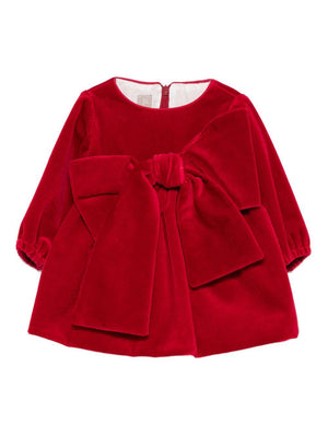 Abito per neonata La Stupenderia rosso con dettaglio fiocco