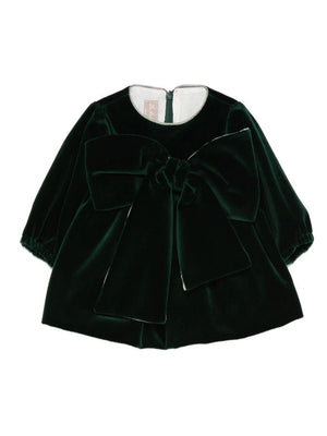 Abito per neonata La Stupenderia verde con dettaglio fiocco