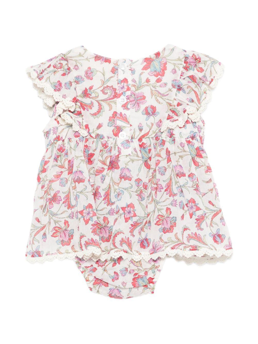 Abito per neonata Louise Misha bianco con stampa fiori all - over - Rubino Kids