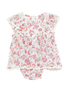 Abito per neonata Louise Misha bianco con stampa fiori all - over - Rubino Kids