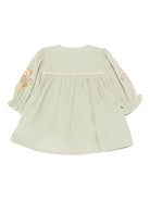 Abito per neonata Louise Misha verde con ricamo floreale - Rubino Kids