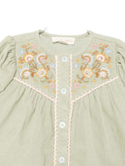 Abito per neonata Louise Misha verde con ricamo floreale - Rubino Kids