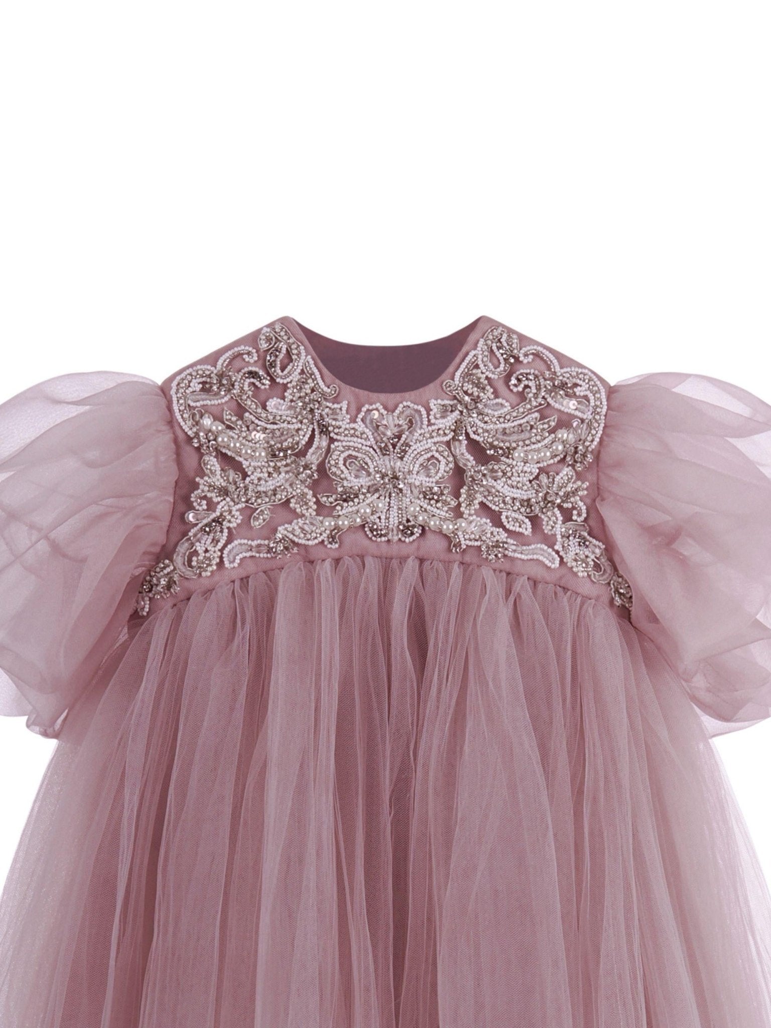 Abito per neonata Maison Ava rosa con decorazione in cristalli - Rubino Kids