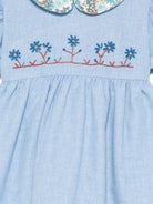 Abito per neonata Mariella Ferrari azzurro con colletto con stampa floreale - Rubino Kids