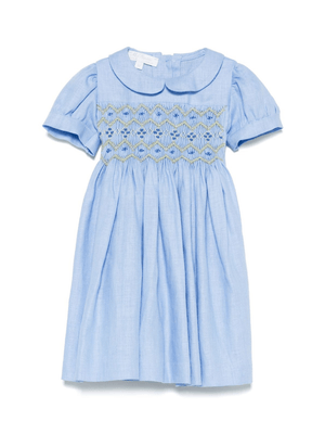 Abito per neonata Mariella Ferrari azzurro con inserto con punto