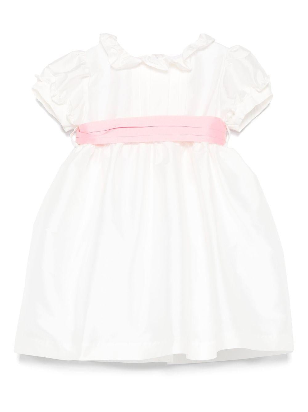 Abito per neonata Mariella Ferrari bianco con cintura rimovibile - Rubino Kids