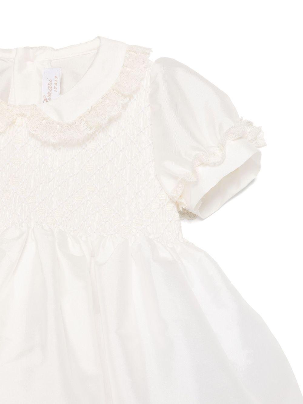 Abito per neonata Mariella Ferrari bianco con ricamo - Rubino Kids