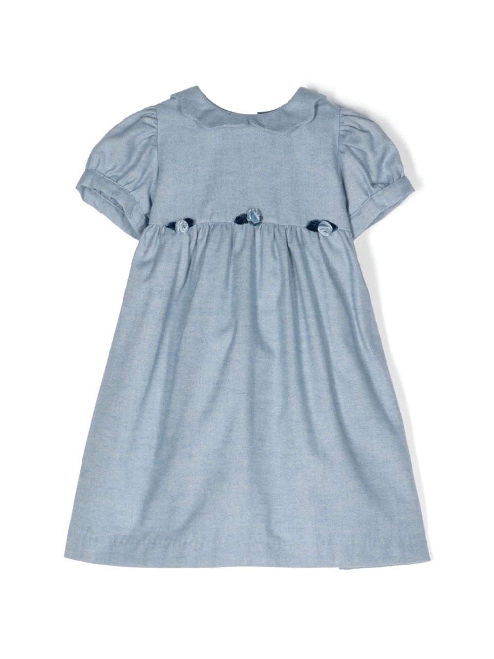 Abito per neonata Mariella Ferrari blu con applicazione a fiori - Rubino Kids