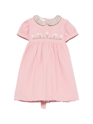 Abito per neonata Mariella Ferrari rosa con colletto floreale