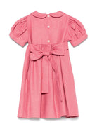 Abito per neonata Mariella Ferrari rosa con inserto con punto smock - Rubino Kids