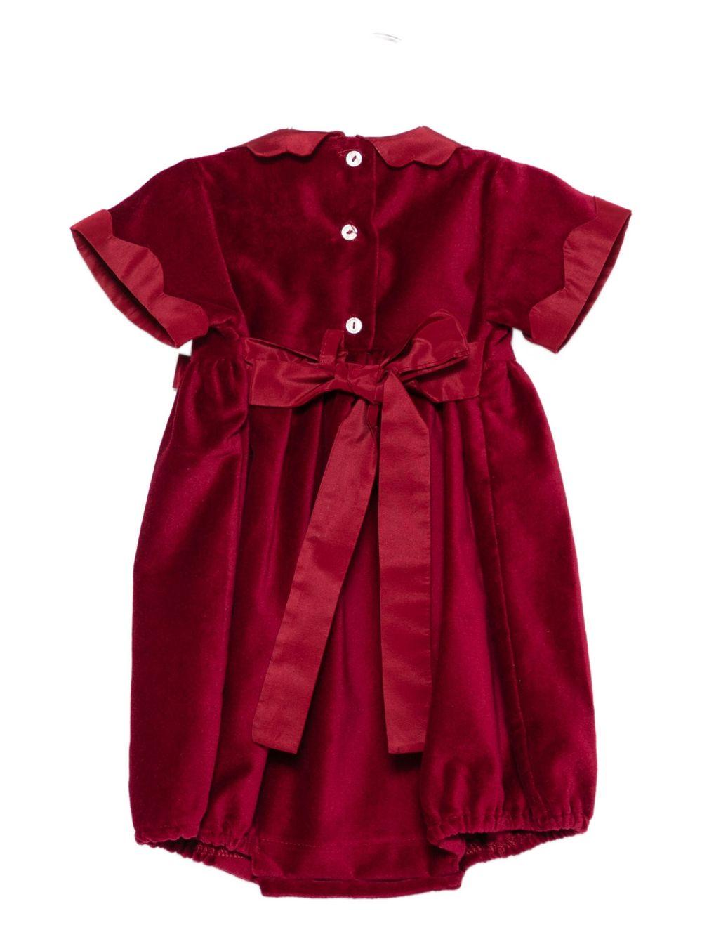 Abito per neonata Mariella Ferrari rosso con dettaglio fiocchi - Rubino Kids