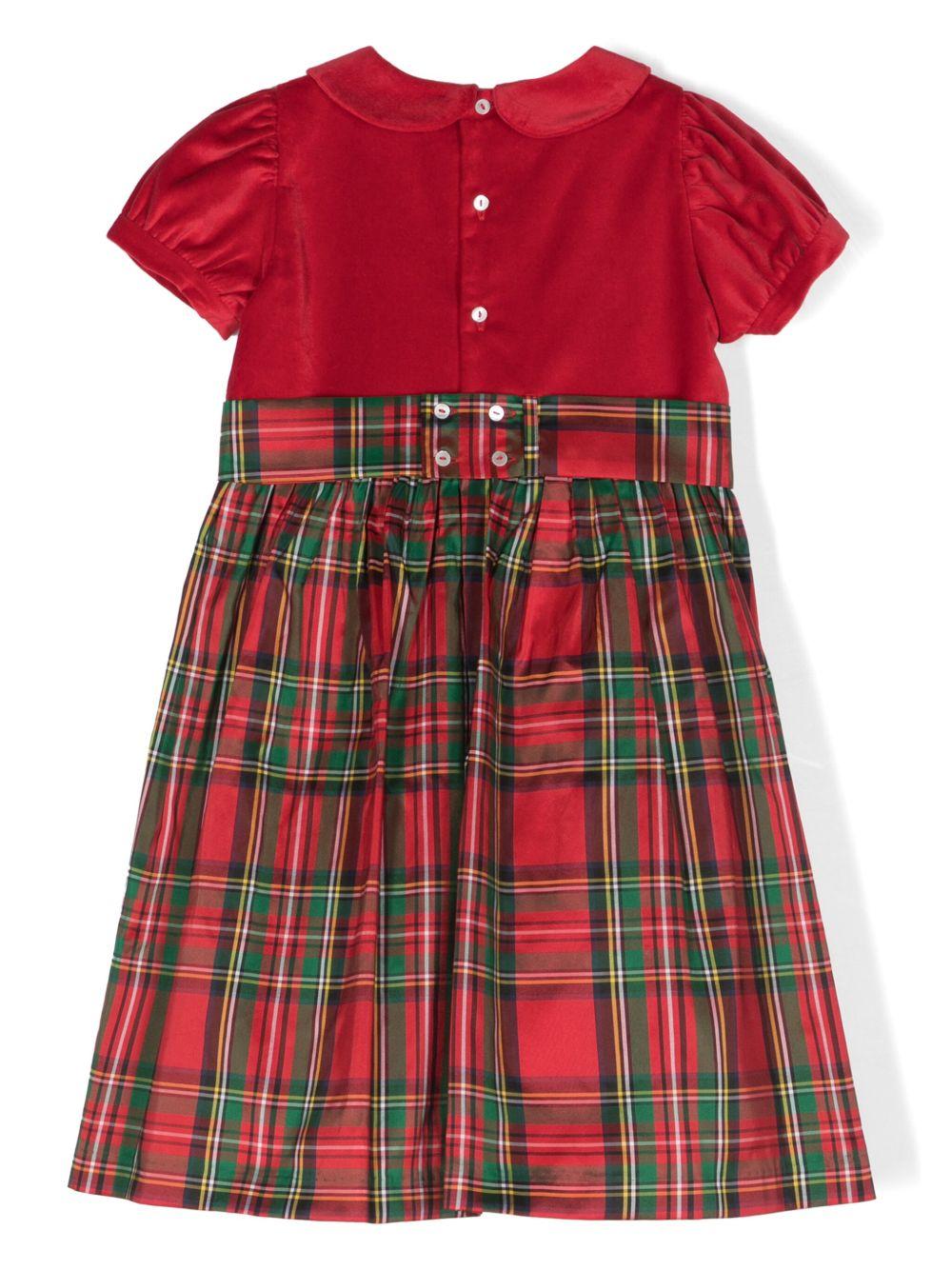 Abito per neonata Mariella Ferrari rosso con motivo tartan - Rubino Kids