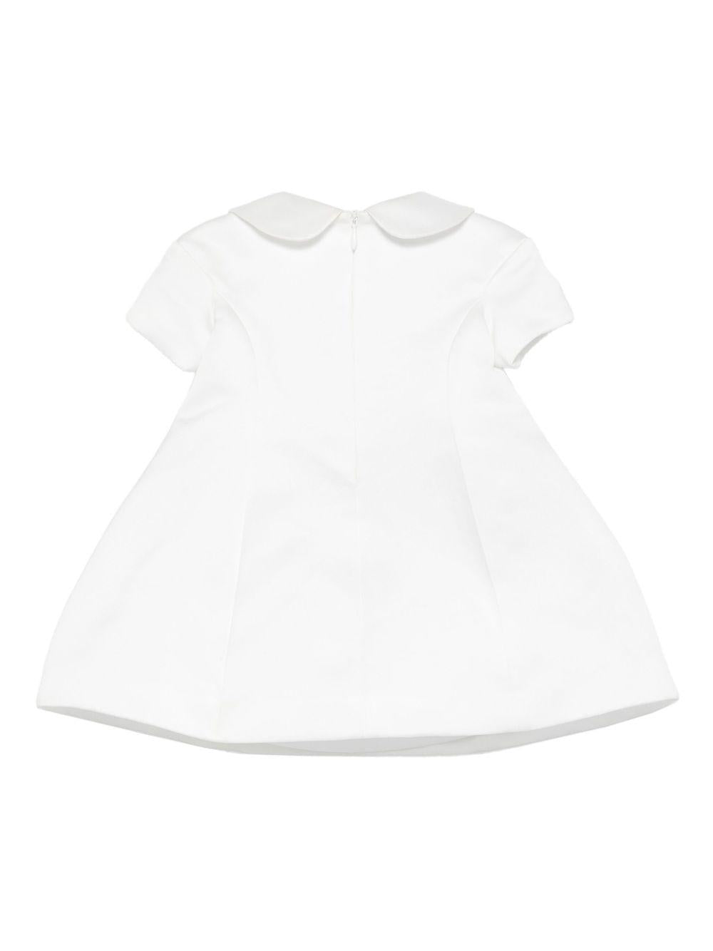 Abito per neonata Mi Mi Sol bianco con ricamo e dettagli con fiocchi - Rubino Kids