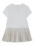 Abito per neonata Michael Kors Kids bianco con gonna plissettata - Rubino Kids