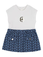 Abito per neonata Michael Kors Kids bianco e blu con stampa grafica - Rubino Kids