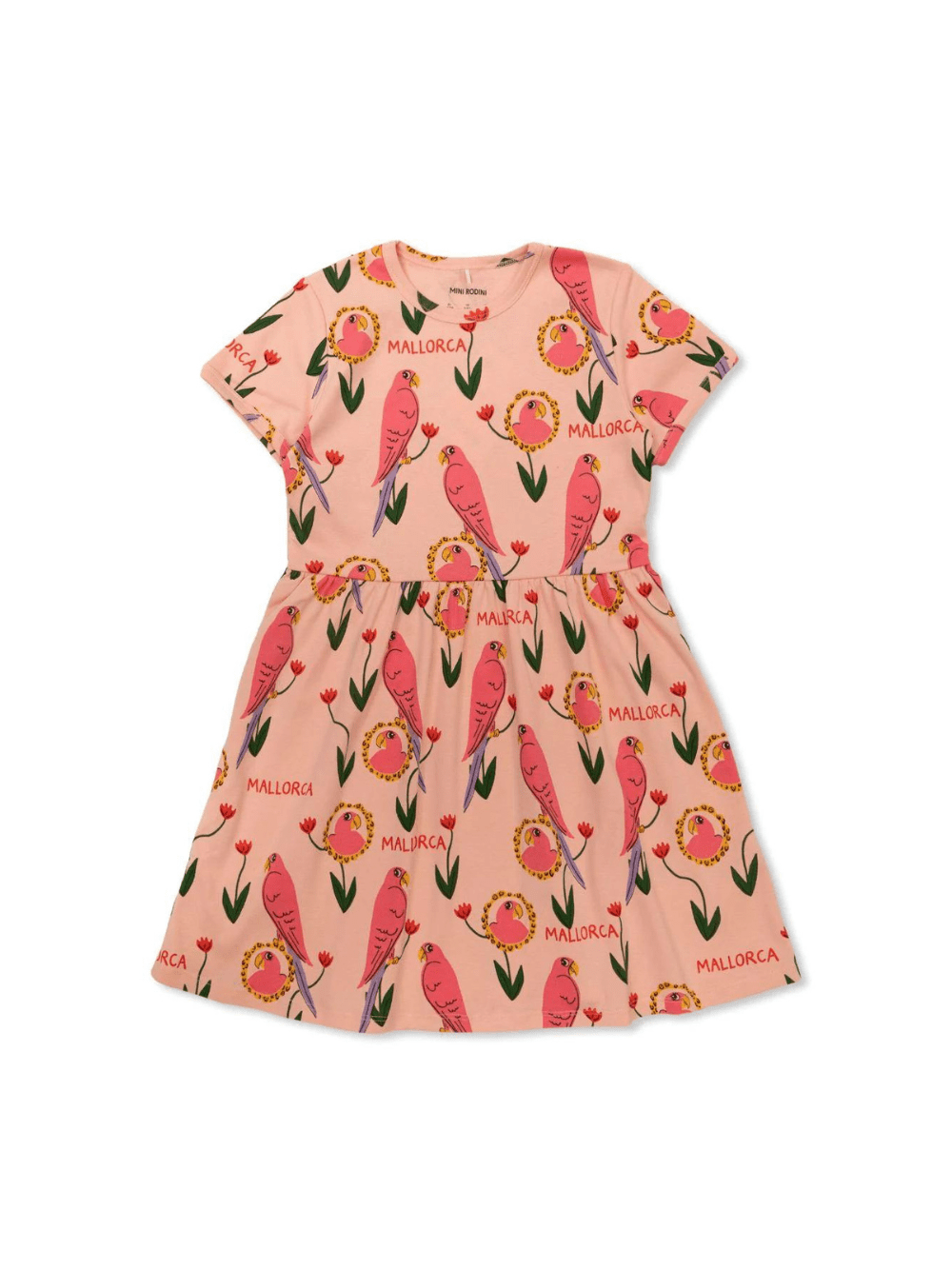 Abito per neonata Mini Rodini rosa con stampa Mallorca - Rubino Kids