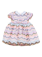 Abito per neonata Missoni Kids multicolore con fiocco stampato a zigzag - Rubino Kids