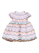 Abito per neonata Missoni Kids multicolore con fiocco stampato a zigzag - Rubino Kids