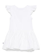 Abito per neonata Molo bianco Cimi con targhetta con logo e dettagli con ruches - Rubino Kids