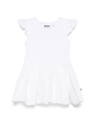 Abito per neonata Molo bianco Cimi con targhetta con logo e dettagli con ruches - Rubino Kids