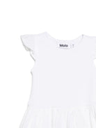 Abito per neonata Molo bianco Cimi con targhetta con logo e dettagli con ruches - Rubino Kids