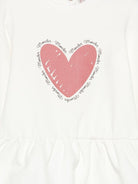 Abito per neonata Moncler Enfant bianco con stampa cuore - Rubino Kids