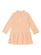 Abito per neonata Moncler Enfant rosa con pieghe - Rubino Kids