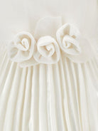 Abito per neonata Monnalisa bianco con colletto plissettato - Rubino Kids