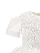 Abito per neonata Monnalisa bianco con dettaglio con fiocco - Rubino Kids