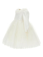 Abito per neonata Monnalisa bianco con maniche lunghe - Rubino Kids